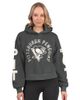 STARTER Women's Starter Heather Charcoal Pittsburgh Penguins Star Player Cropped Fleece Hoodie  - 1