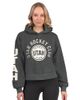 STARTER Women's Starter Heather Charcoal Utah Mammoth Star Player Cropped Fleece Hoodie  - 1