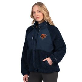 STARTER Women's Starter Navy Chicago Bears On the Ball Sherpa Jacket 