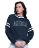 STARTER Women's Starter Navy Houston Astros Power Play Cropped Pullover Sweatshirt  - 1