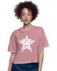 STARTER Women's Starter Pink Houston Astros Play the Ball Boxy Cropped T-Shirt  - 1