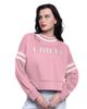 STARTER Women's Starter Pink Kansas City Chiefs Power Play Cropped Pullover Sweatshirt  - 1