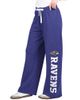 STARTER Women's Starter Purple Baltimore Ravens Field Wide Leg Sweatpants  - 1
