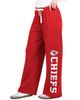 STARTER Women's Starter Red Kansas City Chiefs Field Wide Leg Sweatpants  - 1