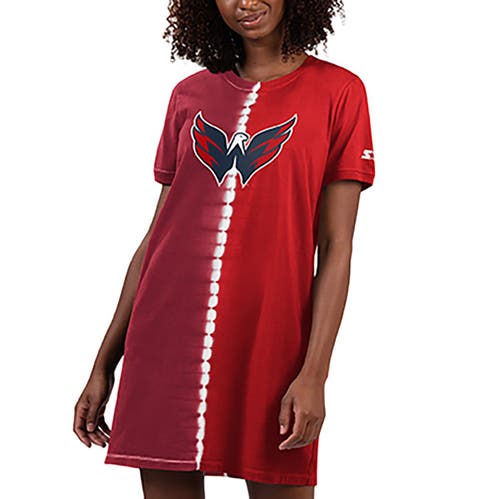STARTER Women's Starter Red Washington Capitals Ace Tie-Dye Sneaker Dress 
