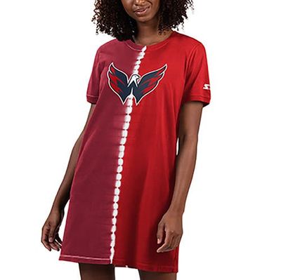 STARTER Women's Starter Red Washington Capitals Ace Tie-Dye Sneaker Dress 