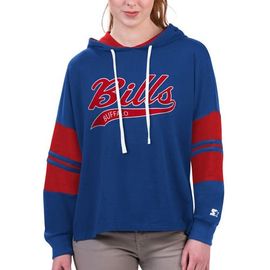 STARTER Women's Starter Royal Buffalo Bills Bump And Run Long Sleeve Hoodie T-Shirt 