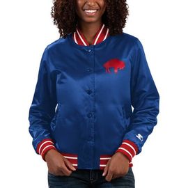 STARTER Women's Starter Royal Buffalo Bills Full Count Satin Full-Snap Varsity Jacket 
