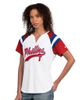 STARTER Women's Starter White Philadelphia Phillies Game On Notch Neck Raglan T-Shirt  - 1