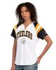 STARTER Women's Starter White Pittsburgh Steelers Game On Notch Neck T-Shirt  - 1