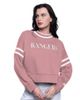 STARTER Women's Starter Pink Texas Rangers Power Play Cropped Pullover Sweatshirt  - 1