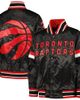 STARTER Youth Starter Black Toronto Raptors Home Game Varsity Satin Full-Snap Jacket  - 1