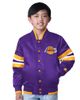 STARTER Youth Starter Purple Los Angeles Lakers Scout Varsity Full-Snap Jacket  - 1