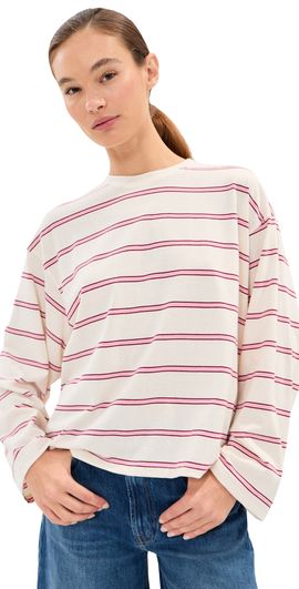 State & Lake State & Lake Bobbi Stripe Tee Cream/Pink