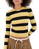 State & Lake State & Lake Cable Knit Pullover Khaki/Black/White - 1