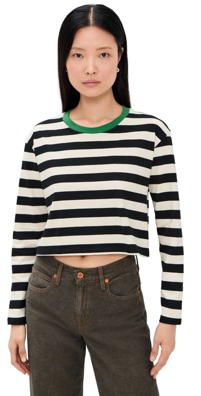 State & Lake State & Lake Cricket Striped Tee Black/Ivory