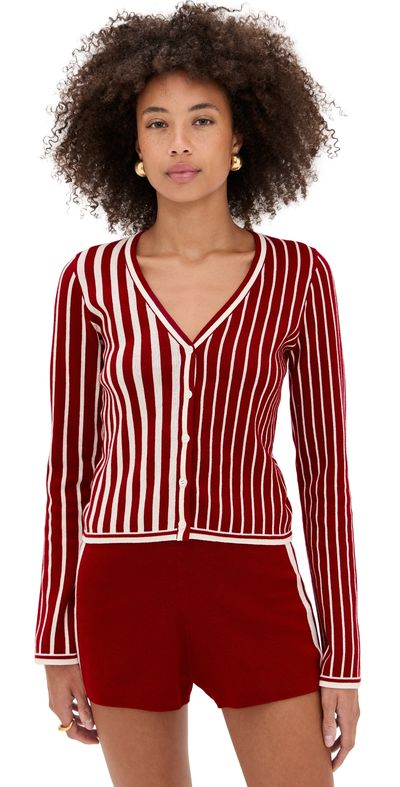 State & Lake State & Lake Game Day Cardigan Burgundy