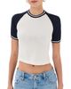 State & Lake State & Lake Raglan Baseball Tee White/Navy - 1