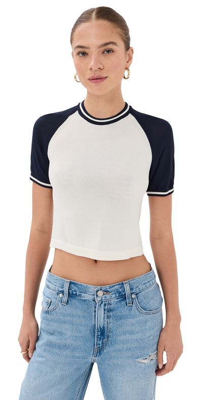 State & Lake State & Lake Raglan Baseball Tee White/Navy