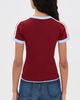 State & Lake State & Lake Ringer Track Tee Burgundy/White/Light Blue - 4