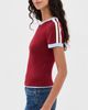 State & Lake State & Lake Ringer Track Tee Burgundy/White/Light Blue - 5