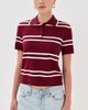 State & Lake State & Lake Short Sleeve Striped Polo Oxblood/White - 2