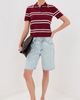 State & Lake State & Lake Short Sleeve Striped Polo Oxblood/White - 5