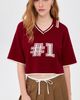State & Lake State & Lake V Neck Varsity Jersey Burgundy/White - 2