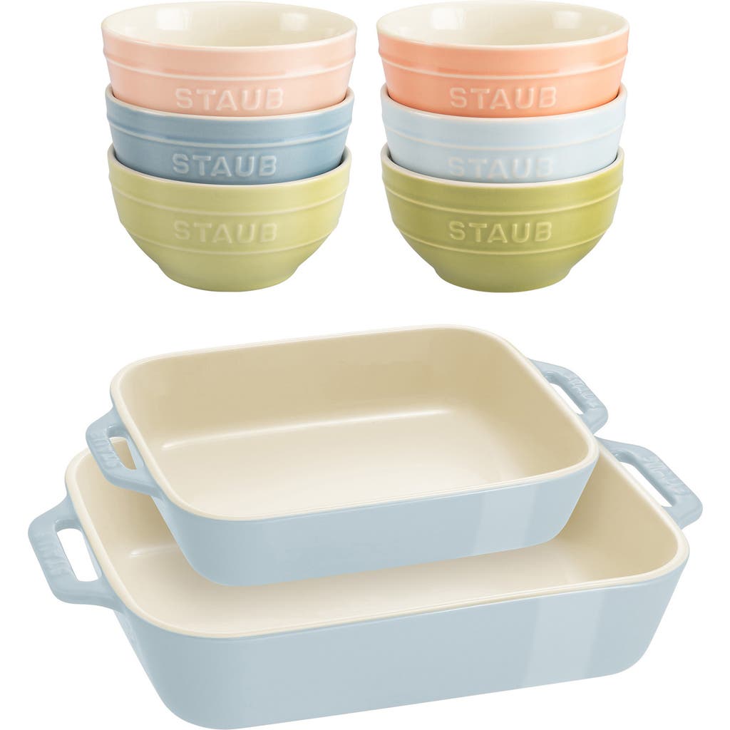 Staub Staub 8-Piece Ceramic Macaron Bowls & Baking Dishes Set