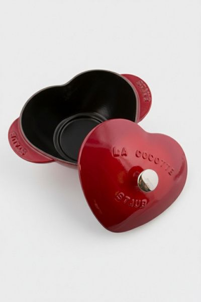 Staub Staub Cast Iron 1.75-qt Heart Cocotte in Cherry at Urban Outfitters