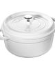 Staub Staub Cast Iron 4-qt Round Cocotte in White at Urban Outfitters - 4