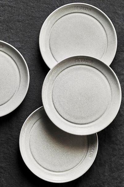 Staub Staub Ceramic Dinnerware 4-piece 6-inch Stoneware Appetizer Plate Set in White Truffle at Urban Outfitters