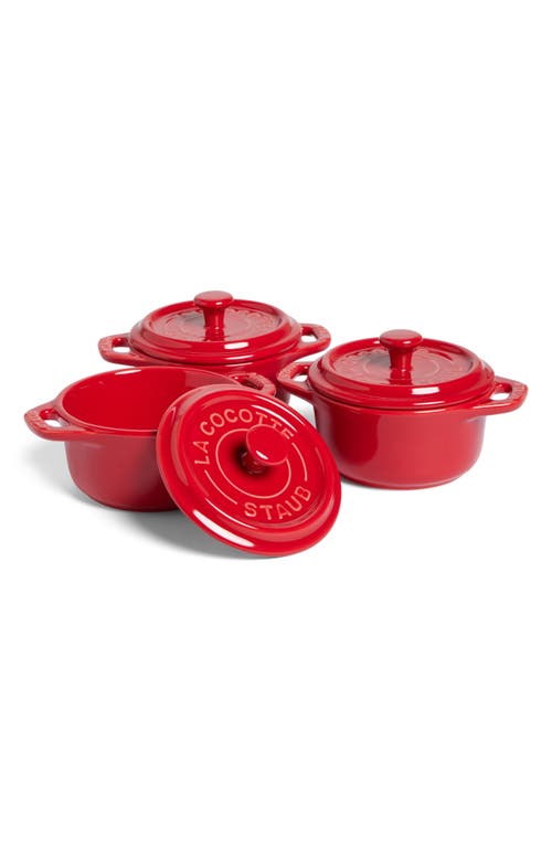 Staub Cherry 3-Piece Mini Round Cocotte Set - Thumbnail 5