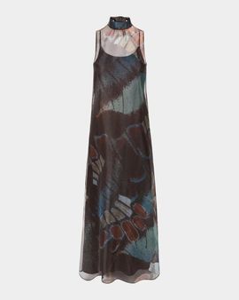 STAUD Albee Butterfly Tie-Neck Maxi Dress