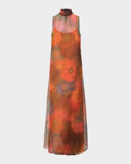 STAUD Albee Floral Tie-Neck Maxi Dress