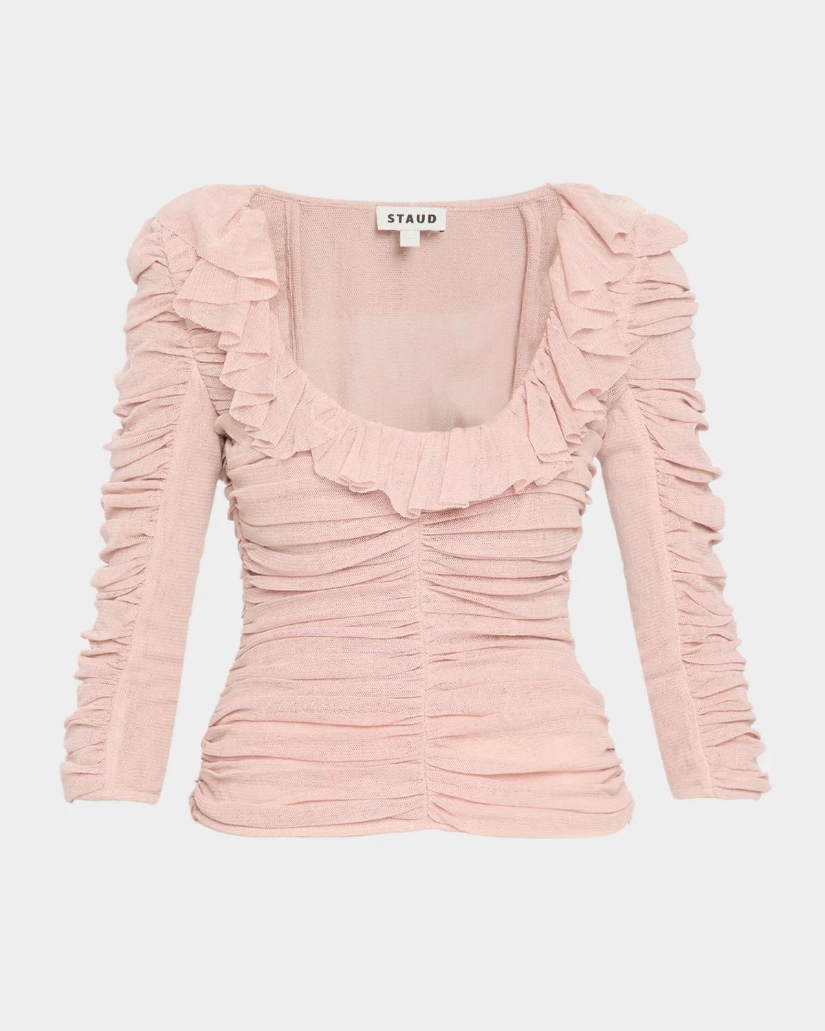 STAUD Gretta Ruffled Top