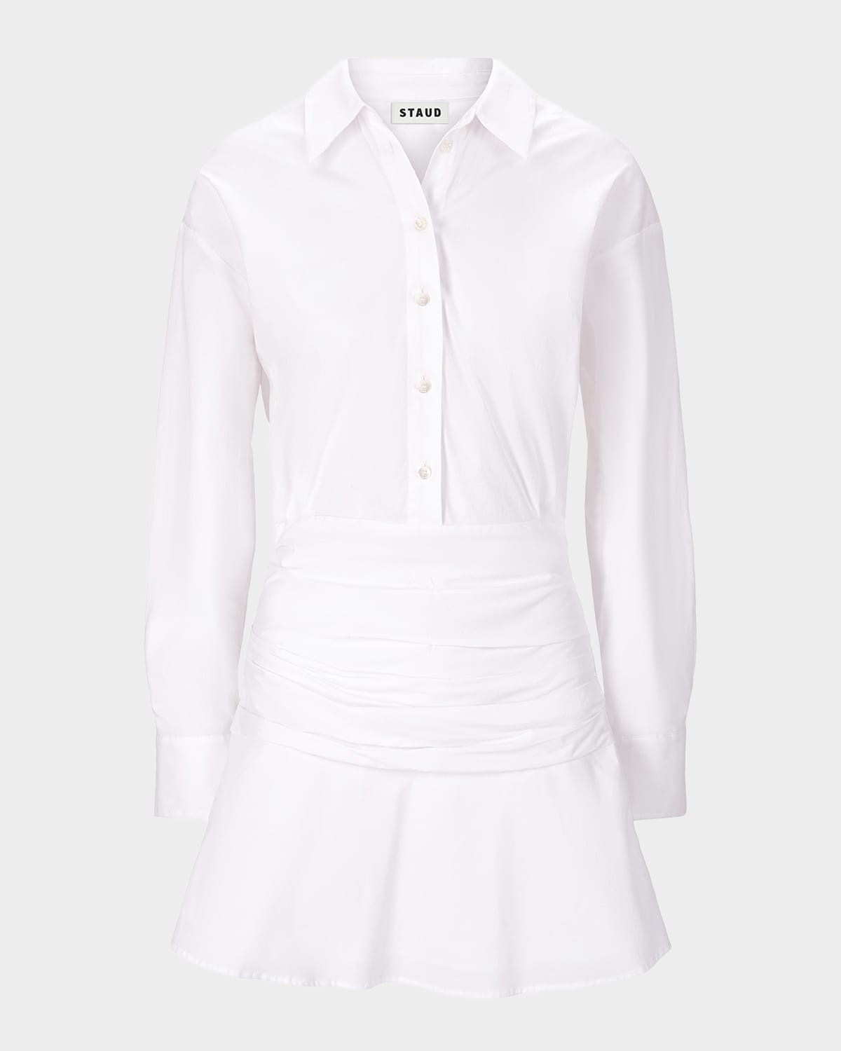 STAUD Indya Poplin Mini Shirtdress