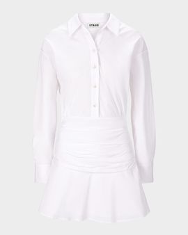 STAUD Indya Poplin Mini Shirtdress