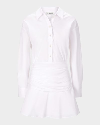 STAUD Indya Poplin Mini Shirtdress