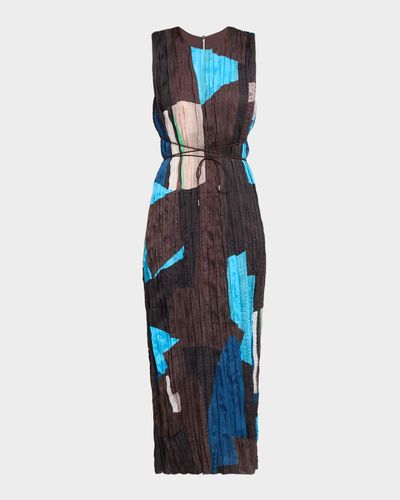 STAUD Mizu Plisse Midi Dress