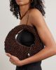 STAUD Reef leather-trimmed beaded wood top-handle bag - 2