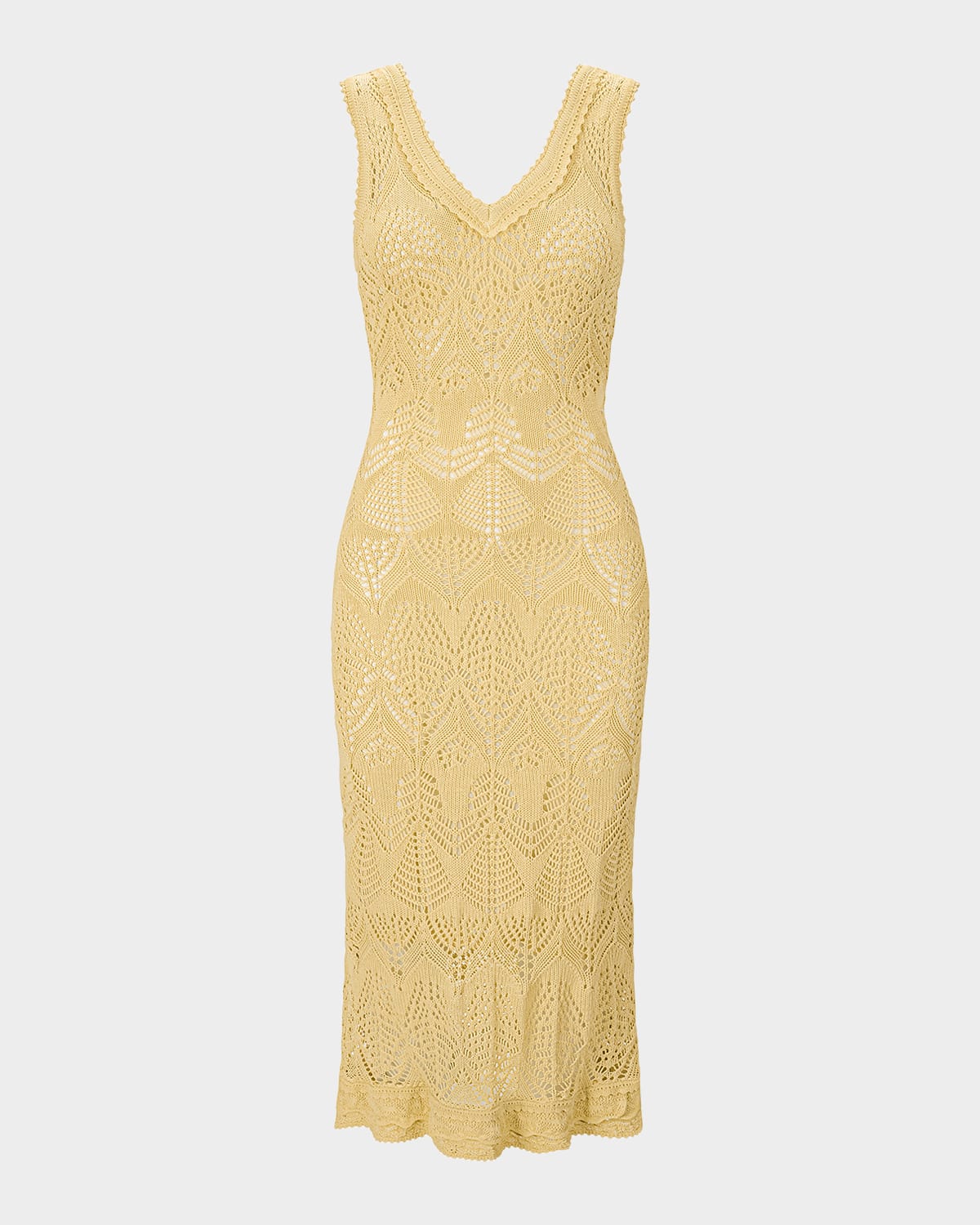 STAUD Roan Pointelle-Knit Maxi Dress