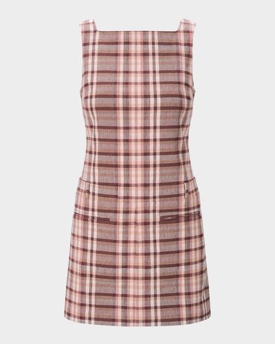 STAUD Shea Plaid Mini Dress