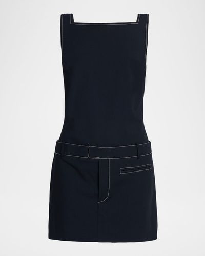 STAUD Skyla Drop-Waist Mini Dress
