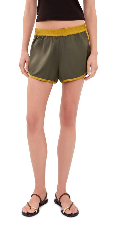 STAUD STAUD Aero Satin Shorts Pine Shadow