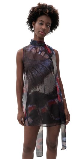 STAUD STAUD Albee Butterfly Mini Dress Butterfly Fuchsia