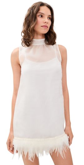 STAUD STAUD Albee Silk Mini Dress Ivory
