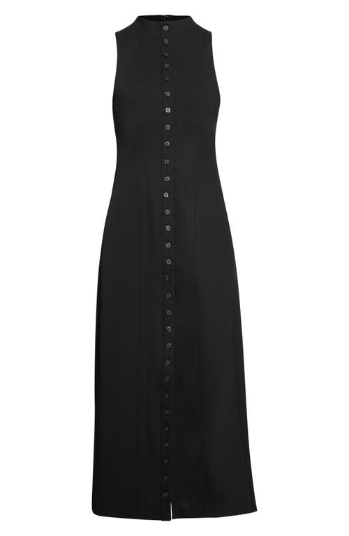 STAUD STAUD Aris Mock Neck Button Front Midi Dress