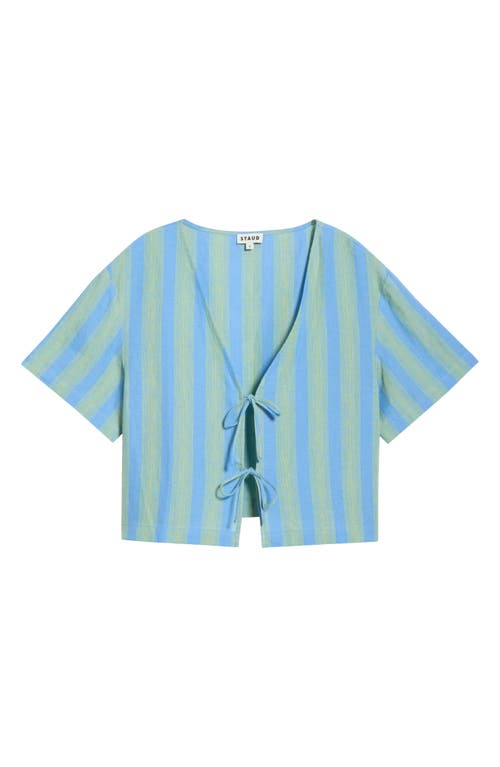 STAUD STAUD Ava Stripe Tie Front Linen Top