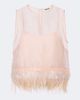 Staud Staud Avi feather-trimmed silk top - 1